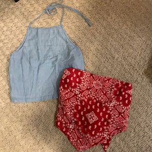 Hollister sleeveless tops- one tube top, one halter top